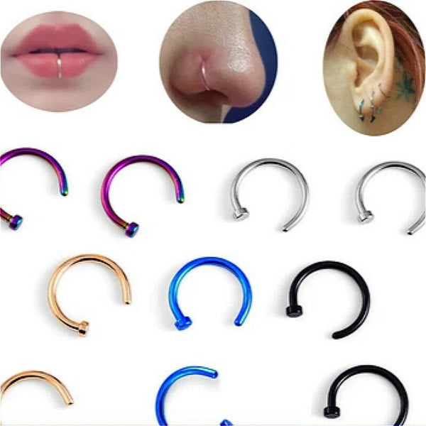 2018 New Medical Titanium Punk Clip on Fake Piercing Body Nose Lip Rings Unisex Nose Ring Women Septum Piercing Jewelry