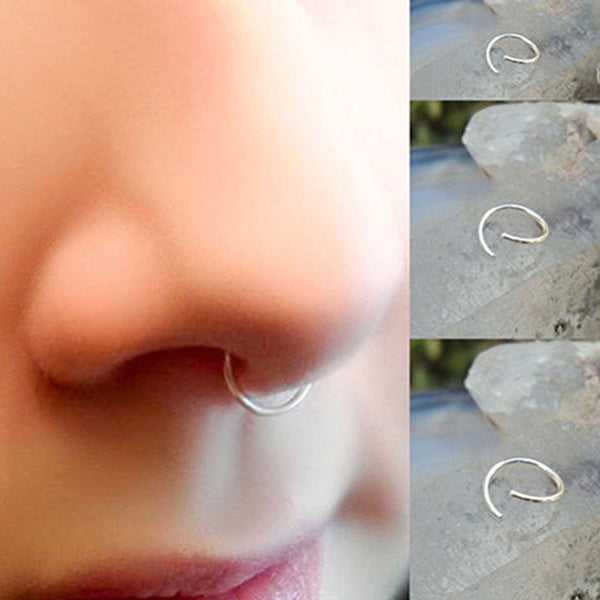 Stainless Steel Seamless Segment Rings Nose Hoops Ear Piercing Tragus Nose Rings Ear Cartiliage Tragus Sexy Body Jewelry