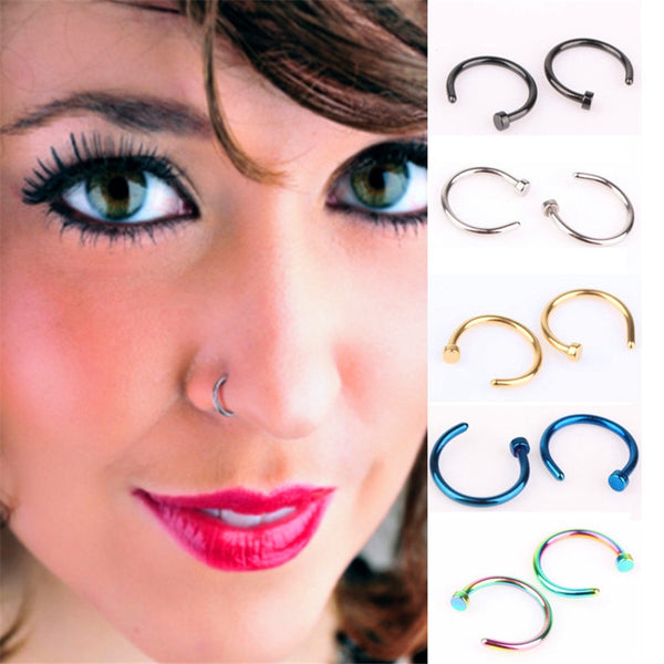 2018 New Medical Titanium Punk Clip on Fake Piercing Body Nose Lip Rings Unisex Nose Ring Women Septum Piercing Jewelry