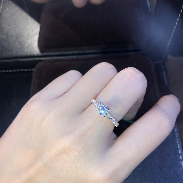 New Trendy Crystal Engagement Design Hot Sale Rings For WomenWhite Zircon Cubic elegant rings Female Wedding jewelry