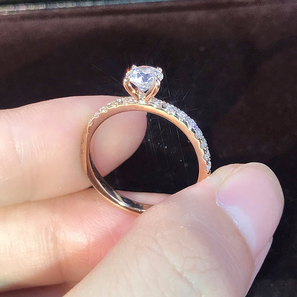New Trendy Crystal Engagement Design Hot Sale Rings For WomenWhite Zircon Cubic elegant rings Female Wedding jewelry