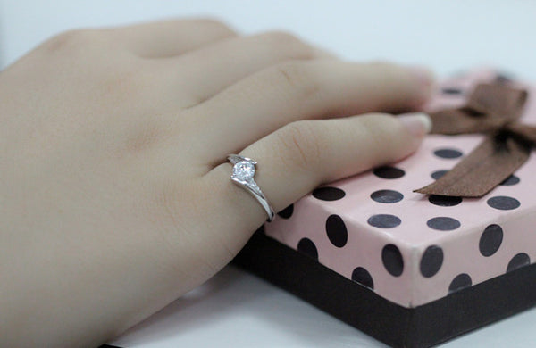 Cute Female Small Stone Ring 925 Silver Wedding Jewelry Promise Engagement Rings For Women 2019 Valentine's Day Gifts