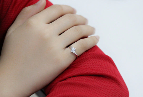 Cute Female Small Stone Ring 925 Silver Wedding Jewelry Promise Engagement Rings For Women 2019 Valentine's Day Gifts