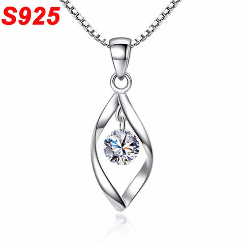 Minimalist 925 Sterling Silver Neclaces for Women Dainty Marquise AAA Sparking Bling Cubic Zircon CZ Necklace Choker SN005