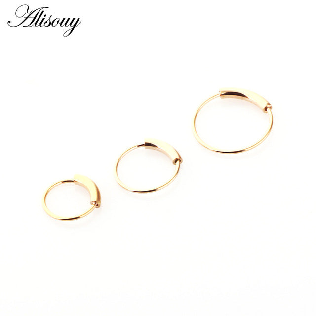 1pc 22g 6/8/10mm Steel Hinged Clicker circle ring Piercing Nose Ring Hoop Lip Ear Ring Body Jewelry Piercing Clip Gift