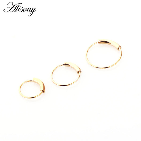 1pc 22g 6/8/10mm Steel Hinged Clicker circle ring Piercing Nose Ring Hoop Lip Ear Ring Body Jewelry Piercing Clip Gift