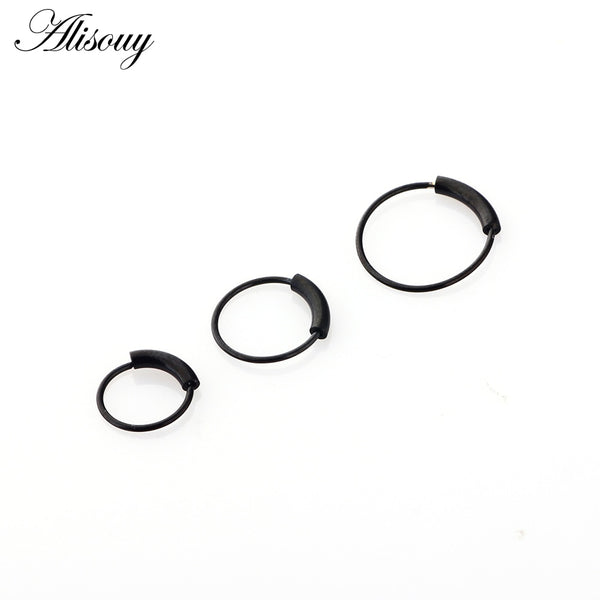 1pc 22g 6/8/10mm Steel Hinged Clicker circle ring Piercing Nose Ring Hoop Lip Ear Ring Body Jewelry Piercing Clip Gift