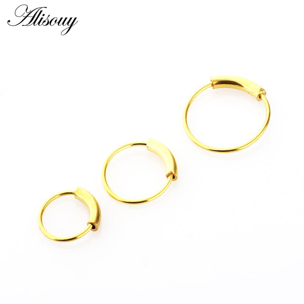 1pc 22g 6/8/10mm Steel Hinged Clicker circle ring Piercing Nose Ring Hoop Lip Ear Ring Body Jewelry Piercing Clip Gift