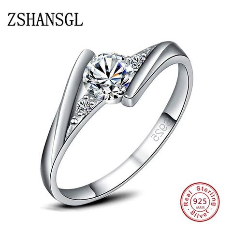 Cute Female Small Stone Ring 925 Silver Wedding Jewelry Promise Engagement Rings For Women 2019 Valentine's Day Gifts