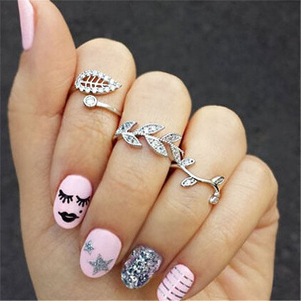 11 Pcs/Set Simple Design Round Gold Color Rings Set For Women Handmade Geometry Finger Ring Set Female Jewelry Gifts