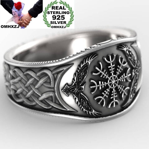 Jewelry Wholesale European Fashion Fine Man Party Birthday Wedding Gift Celtic Compass 925 Sterling Silver Ring