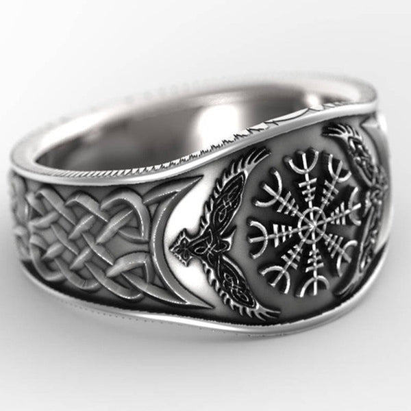 Jewelry Wholesale European Fashion Fine Man Party Birthday Wedding Gift Celtic Compass 925 Sterling Silver Ring