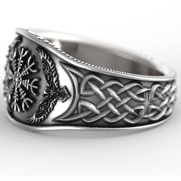 Jewelry Wholesale European Fashion Fine Man Party Birthday Wedding Gift Celtic Compass 925 Sterling Silver Ring