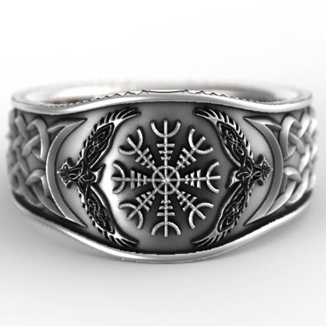 Jewelry Wholesale European Fashion Fine Man Party Birthday Wedding Gift Celtic Compass 925 Sterling Silver Ring