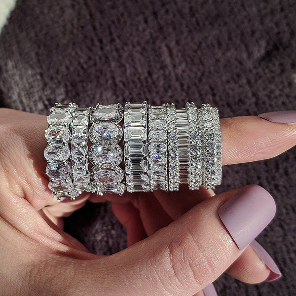 925 sterling silver wedding band eternity ring for women big gift for ladies love wholesale