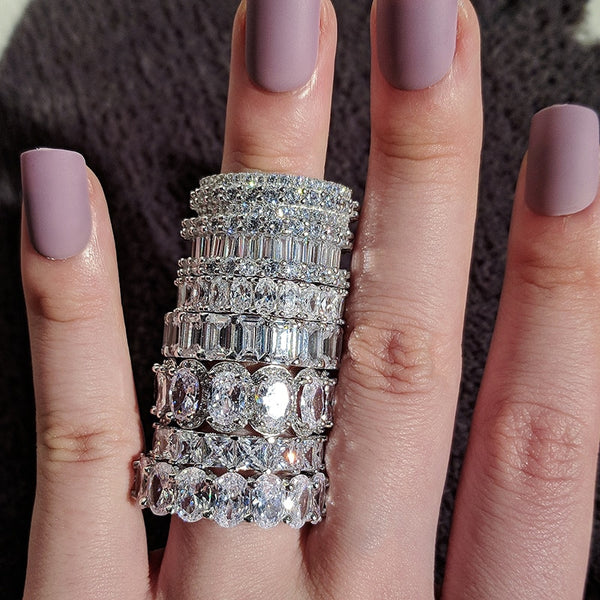 925 sterling silver wedding band eternity ring for women big gift for ladies love wholesale