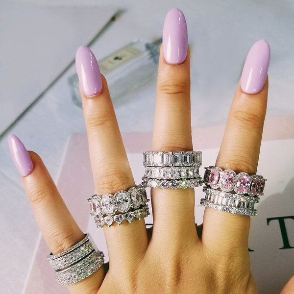 925 sterling silver wedding band eternity ring for women big gift for ladies love wholesale