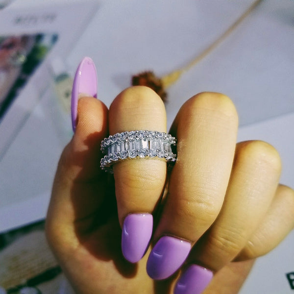 925 sterling silver wedding band eternity ring for women big gift for ladies love wholesale
