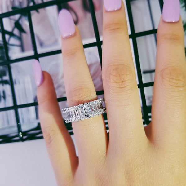 925 sterling silver wedding band eternity ring for women big gift for ladies love wholesale