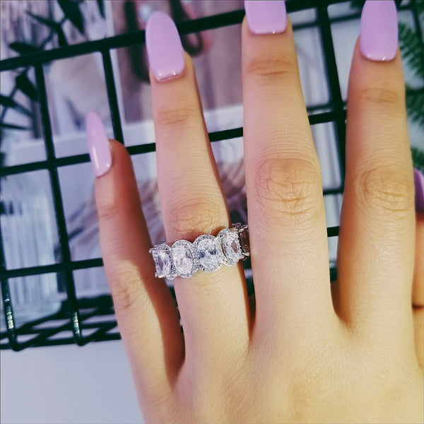 925 sterling silver wedding band eternity ring for women big gift for ladies love wholesale