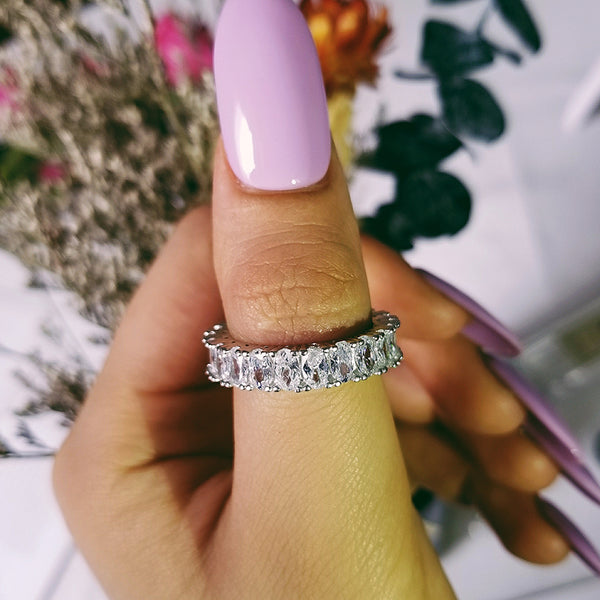 925 sterling silver wedding band eternity ring for women big gift for ladies love wholesale