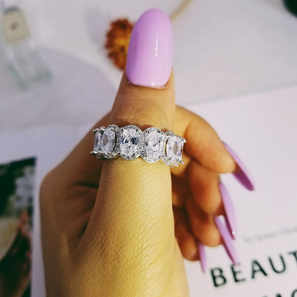 925 sterling silver wedding band eternity ring for women big gift for ladies love wholesale