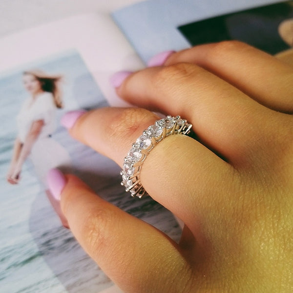925 sterling silver wedding band eternity ring for women big gift for ladies love wholesale