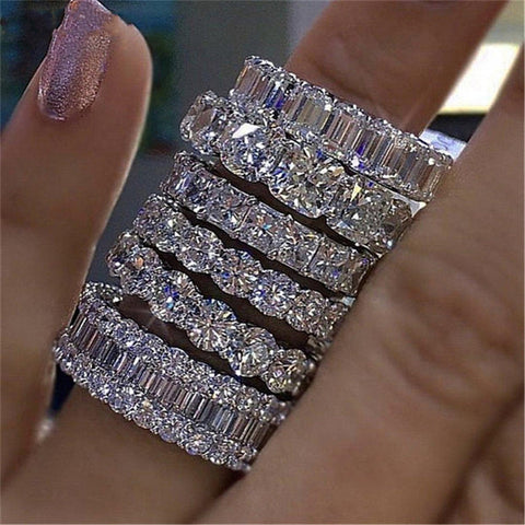 925 sterling silver wedding band eternity ring for women big gift for ladies love wholesale
