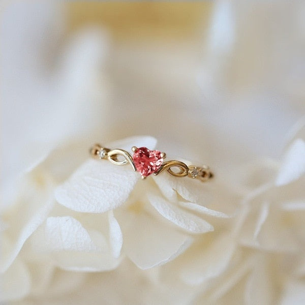 Simple Heart Ring For Women Female Cute Finger Rings Romantic Birthday Gift For Girlfriend Fashion Zircon Stone Jewelry