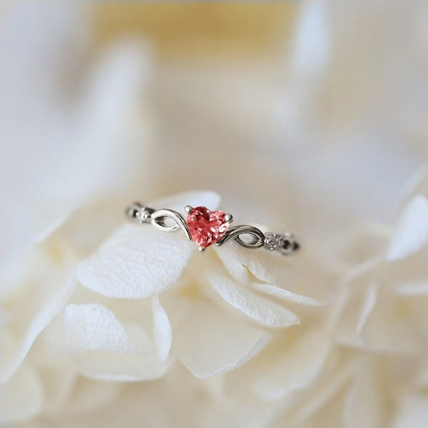 Simple Heart Ring For Women Female Cute Finger Rings Romantic Birthday Gift For Girlfriend Fashion Zircon Stone Jewelry