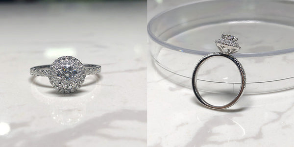 18k white gold Ring with 5mm round shape DF moissanite stone for Women Party Jewelry