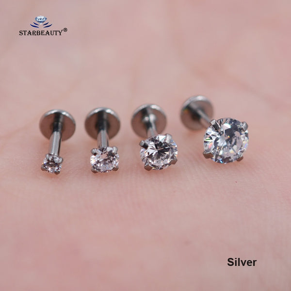 Top 4 pcs/lot 1.2x6mm Bright Bijoux Nose Piercing Labret Lip Ring Nostril Piercing Oreja Pircing Tragus Piercing Helix Nose Ring