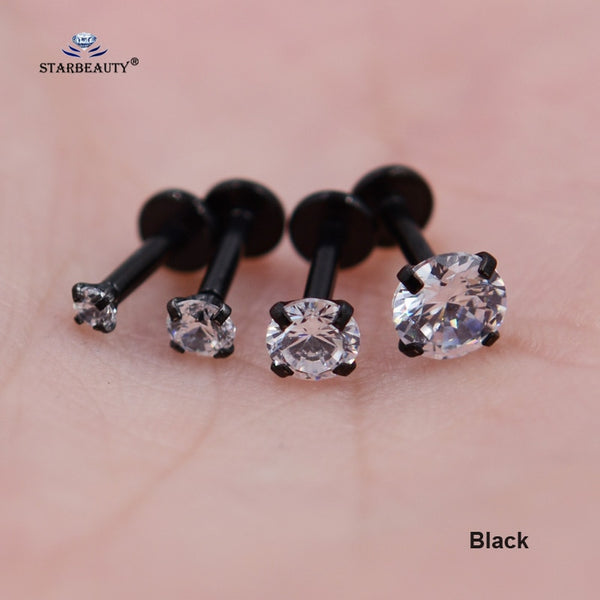 Top 4 pcs/lot 1.2x6mm Bright Bijoux Nose Piercing Labret Lip Ring Nostril Piercing Oreja Pircing Tragus Piercing Helix Nose Ring