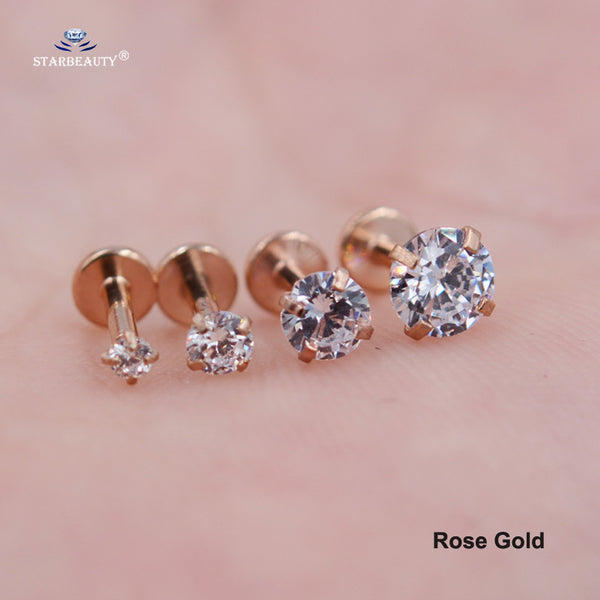 Top 4 pcs/lot 1.2x6mm Bright Bijoux Nose Piercing Labret Lip Ring Nostril Piercing Oreja Pircing Tragus Piercing Helix Nose Ring