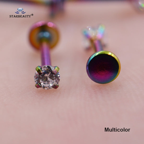 Top 4 pcs/lot 1.2x6mm Bright Bijoux Nose Piercing Labret Lip Ring Nostril Piercing Oreja Pircing Tragus Piercing Helix Nose Ring