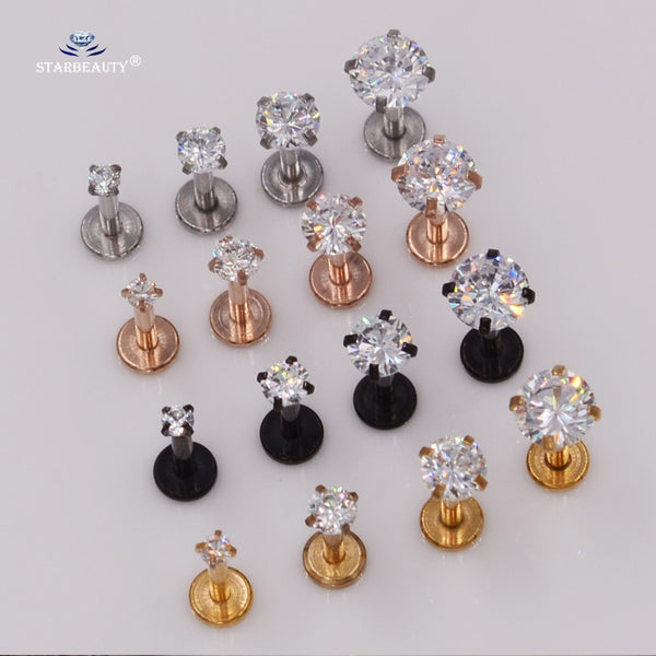 Top 4 pcs/lot 1.2x6mm Bright Bijoux Nose Piercing Labret Lip Ring Nostril Piercing Oreja Pircing Tragus Piercing Helix Nose Ring