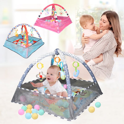 Baby Activity Gym Crawling Game Activities Play Mat Multifunction Fence Infant Fitness Frame with Ball Baby Surface Activity Toy