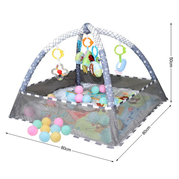Baby Activity Gym Crawling Game Activities Play Mat Multifunction Fence Infant Fitness Frame with Ball Baby Surface Activity Toy