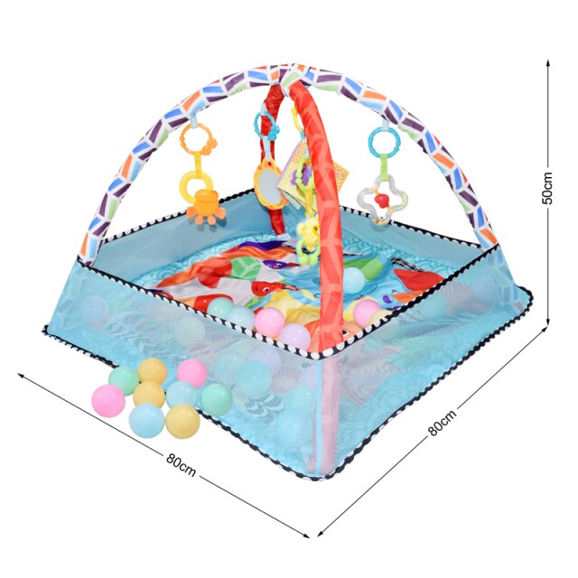 Baby Activity Gym Crawling Game Activities Play Mat Multifunction Fence Infant Fitness Frame with Ball Baby Surface Activity Toy