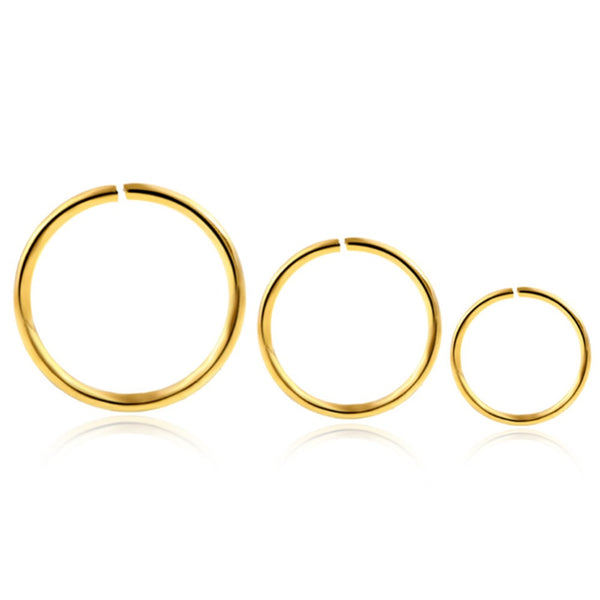 Stainless Steel Seamless Segment Rings Nose Hoops Ear Piercing Tragus Nose Rings Ear Cartiliage Tragus Sexy Body Jewelry
